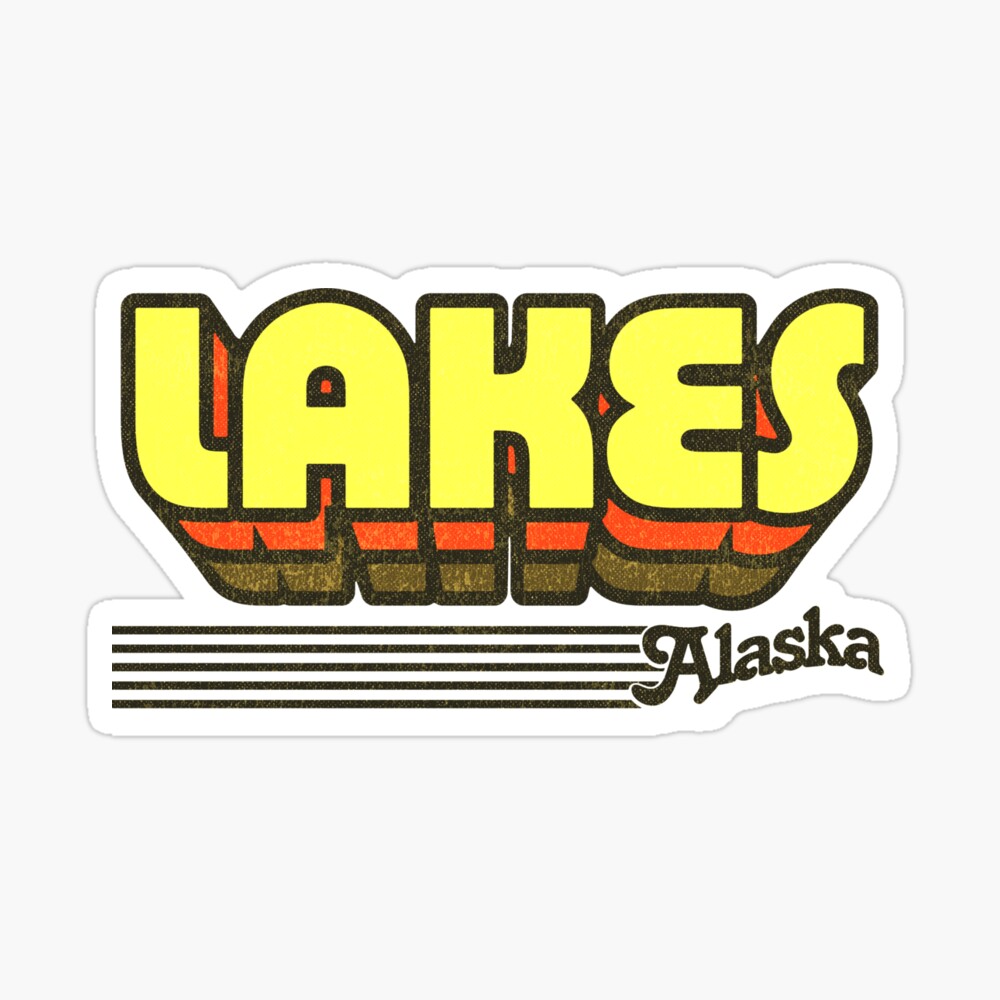 Lakes, Alaska | Retro Stripes Sticker