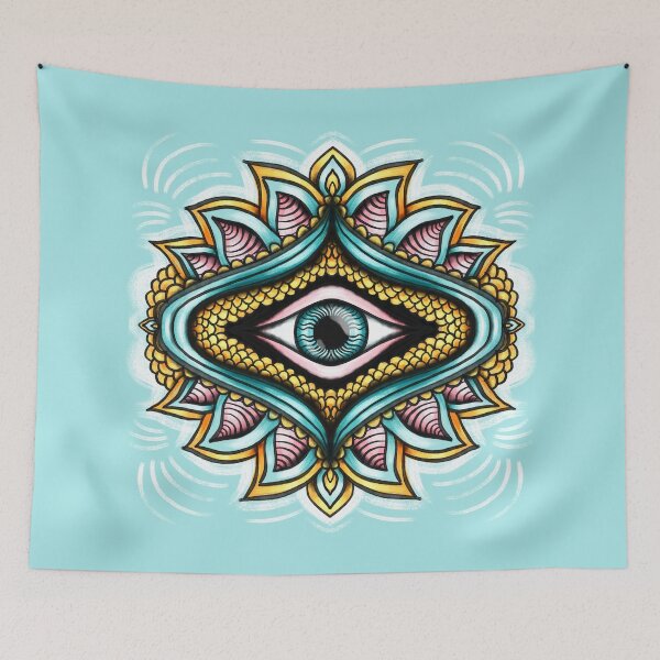 Item preview, Surreal Circus Gaze - Creepy Psychedelic Eye Tattoo Style designed and sold by Boriana Giormova.