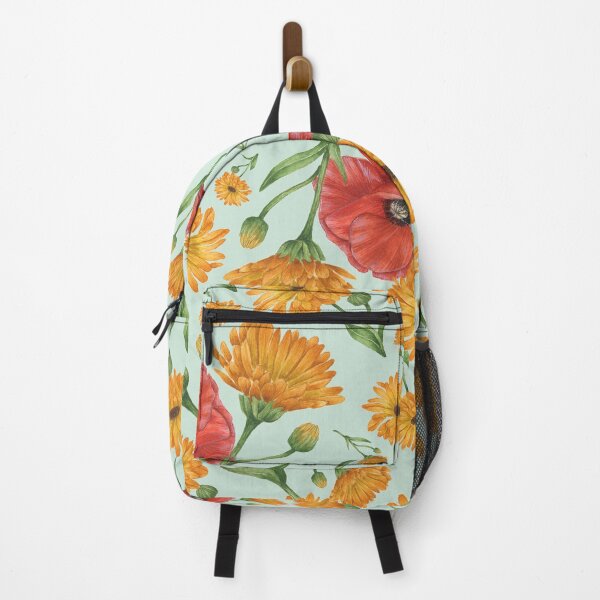 Item preview, Poppy Calendula Mint Green designed and sold by greenerybywendy.