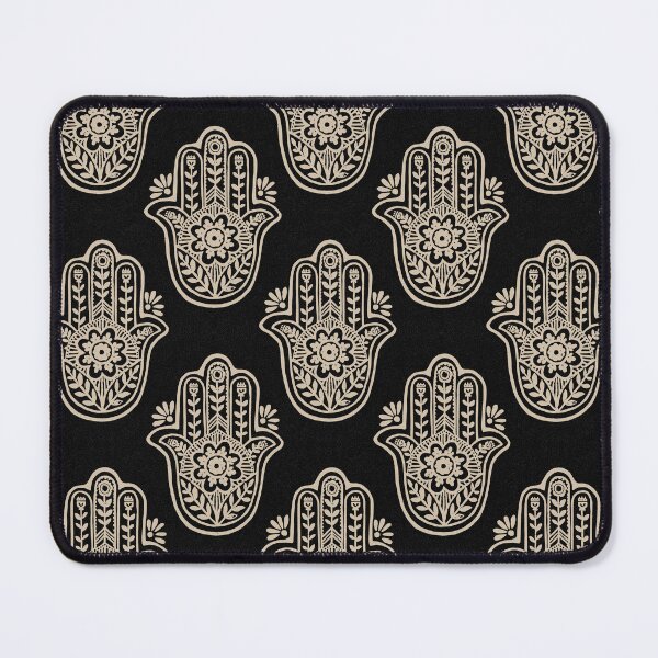Artikelvorschau, Hamsa Flora Linocut Pattern - Coal + Dove entworfen und verkauft von Irene Estelle.