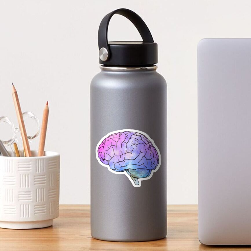 watercolor brain Sticker