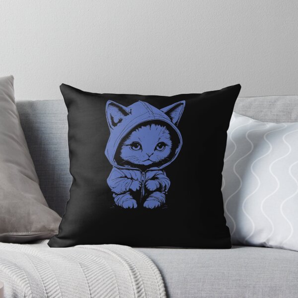 Item preview, Cute Kitten With Hoodie - Blue 1 designed and sold by Soulemotion.