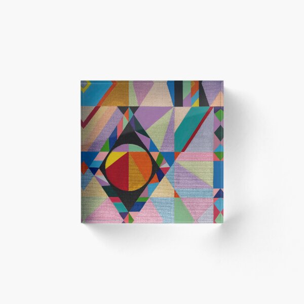 Aperçu de l'œuvre Peinture géométrique abstraite faite à la main créée et vendue par FacesStudioUA.