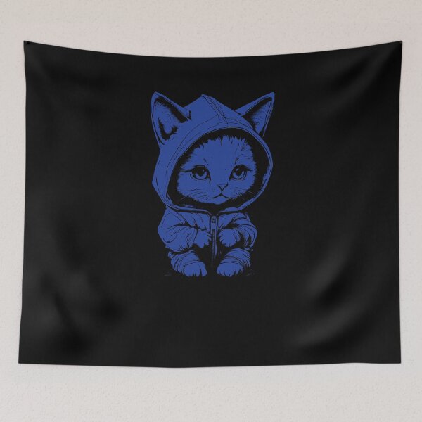 Item preview, Cute Kitten With Hoodie - Blue 2 designed and sold by Soulemotion.