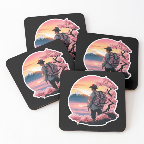 Item preview, Backpacking Sakura Boy and Mount Fuji - Travel Souvenir designed and sold by Ridiculam Toga.