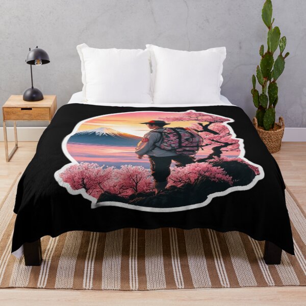 Item preview, Backpacking Sakura Boy and Mount Fuji - Travel Souvenir designed and sold by Ridiculam Toga.