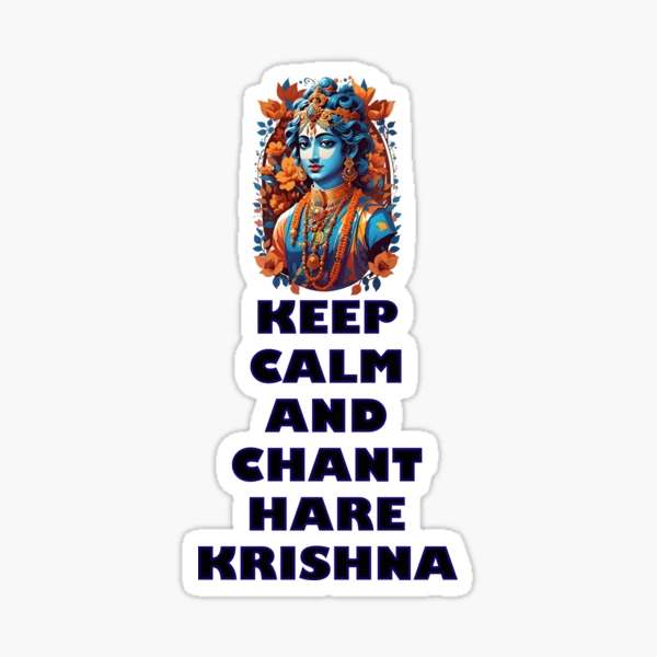 Hare Krishna Mantra metal sticker