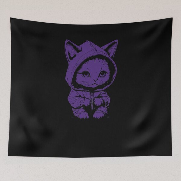 Item preview, Cute Kitten With Hoodie - Indigo designed and sold by Soulemotion.