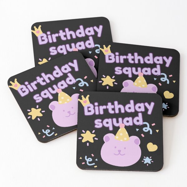 Item preview,  Birthday squad Girl party - cute kawaii pastel purple teddy bear designed and sold by TNwandesignart.