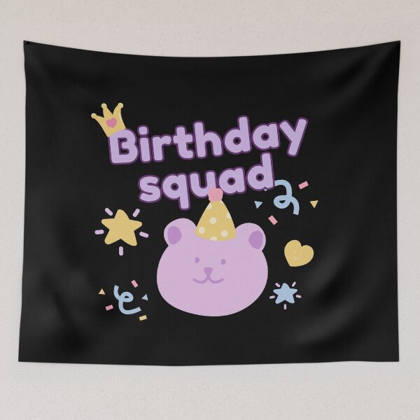 Item preview,  Birthday squad Girl party - cute kawaii pastel purple teddy bear designed and sold by TNwandesignart.