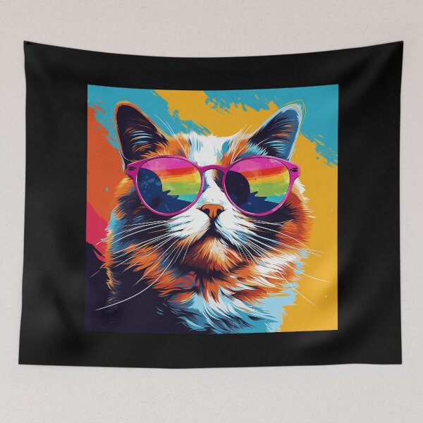 Item preview, Colorful cute cat designed and sold by SameeraDammeyer.