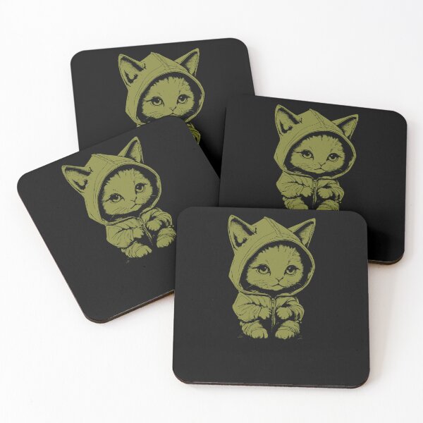 Item preview, Cute Kitten With Hoodie - Olive designed and sold by Soulemotion.