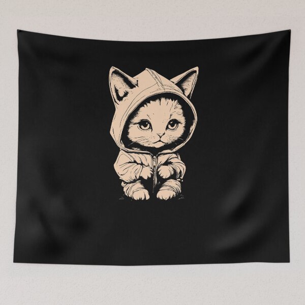 Item preview, Cute Kitten With Hoodie - Peach designed and sold by Soulemotion.