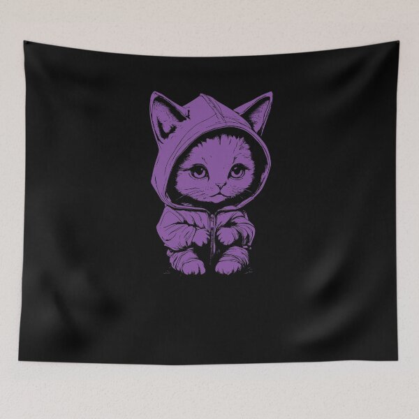 Item preview, Cute Kitten With Hoodie - Purple designed and sold by Soulemotion.