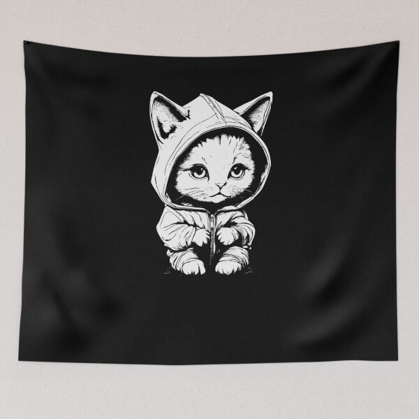Item preview, Cute Kitten With Hoodie - White designed and sold by Soulemotion.