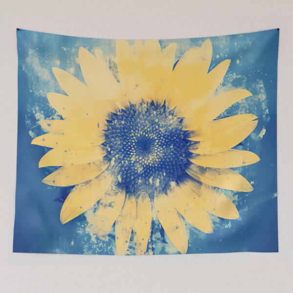 Aperçu de l'œuvre Cyanotype de tournesol créée et vendue par Straya75.