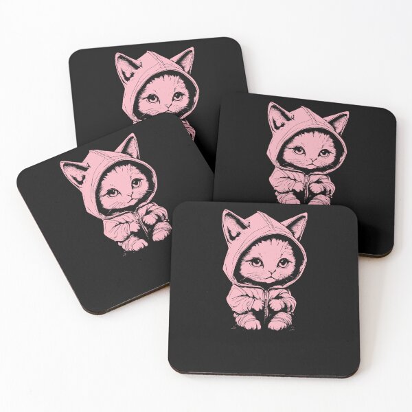 Item preview, Cute Kitten With Hoodie - Soft Pink designed and sold by Soulemotion.
