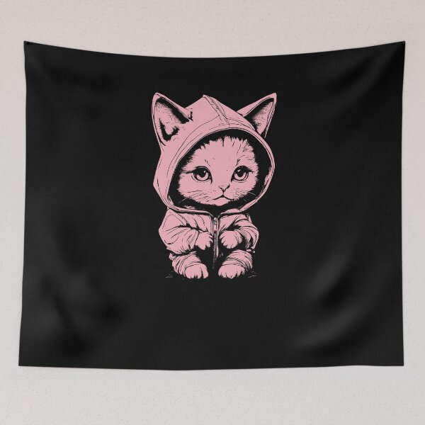 Item preview, Cute Kitten With Hoodie - Soft Pink designed and sold by Soulemotion.