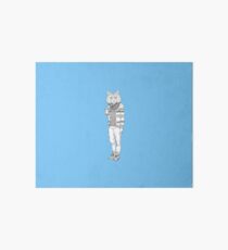 Funny Hipster Cat Drinking Coffee Design Art Board