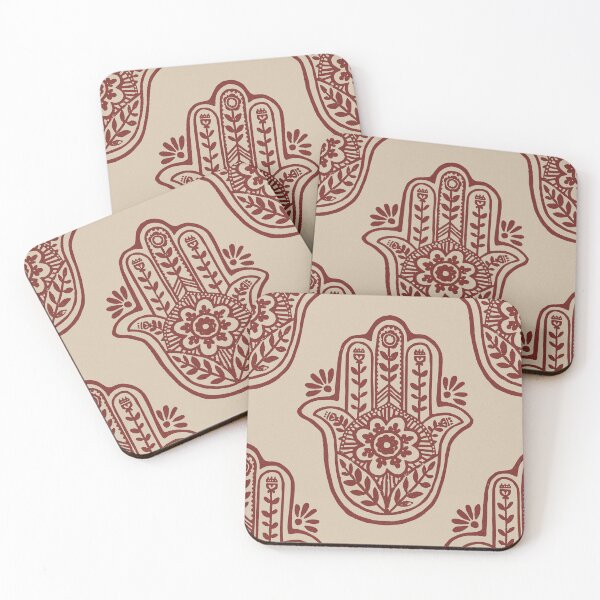 Artikelvorschau, Hamsa Flora Linocut Pattern - Dove + Ruby entworfen und verkauft von Irene Estelle.