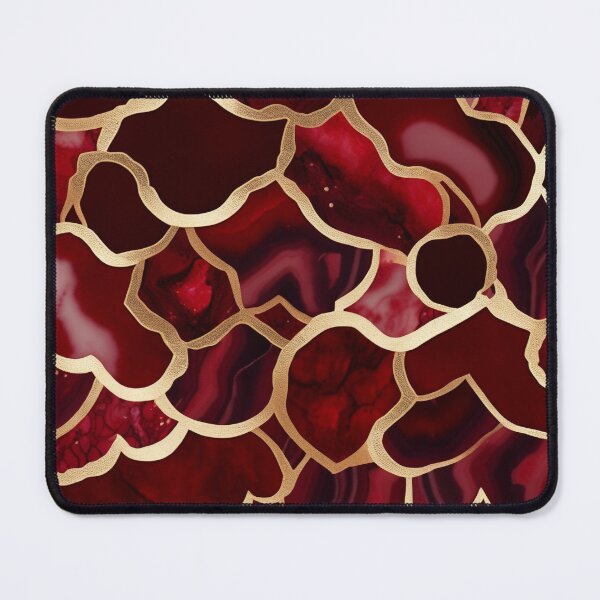 Item preview, Dark Red Marble Geode with Veins of Gold  designed and sold by BirdsnStuff.