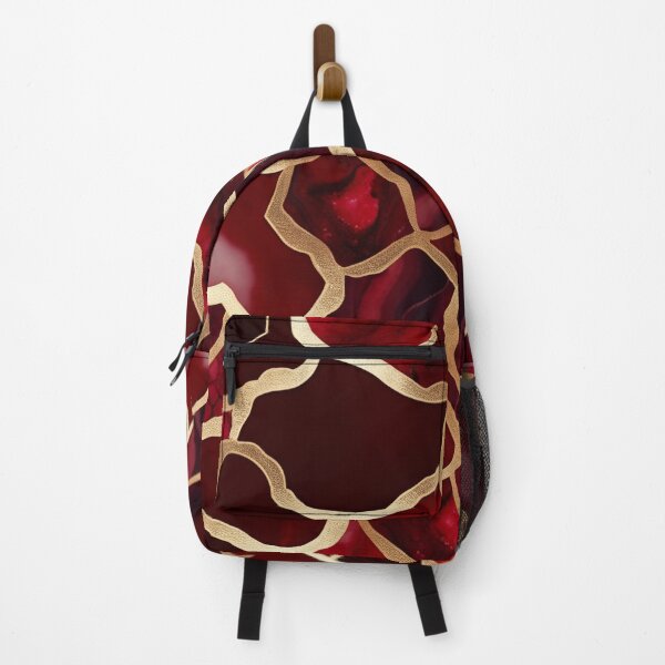 Item preview, Dark Red Marble Geode with Veins of Gold designed and sold by BirdsnStuff.