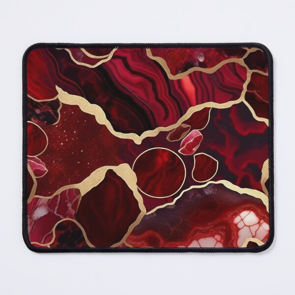 Item preview, Dark Red Marble Geode with Veins of Gold designed and sold by BirdsnStuff.