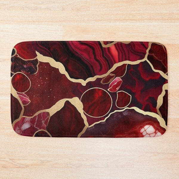 Item preview, Dark Red Marble Geode with Veins of Gold  designed and sold by BirdsnStuff.