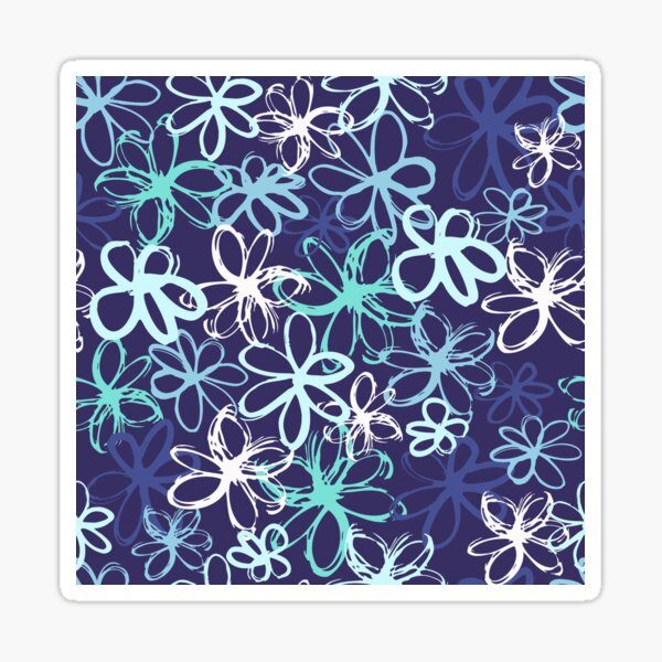 Item preview, Blue Floral Flower Botanical pattern designed and sold by Nicola-Rowe.