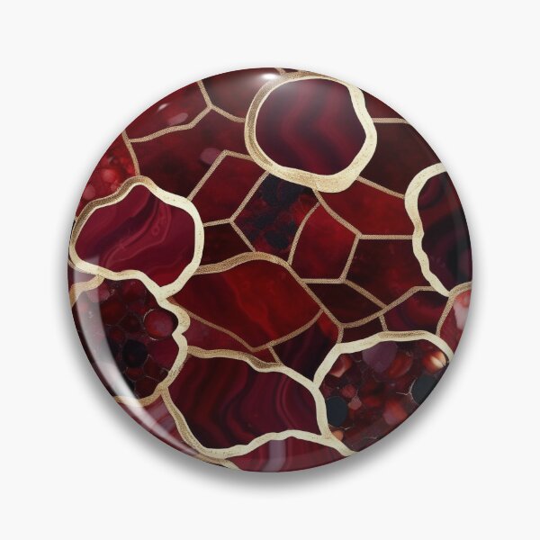 Item preview, Dark Red Marble Geode with Veins of Gold  designed and sold by BirdsnStuff.