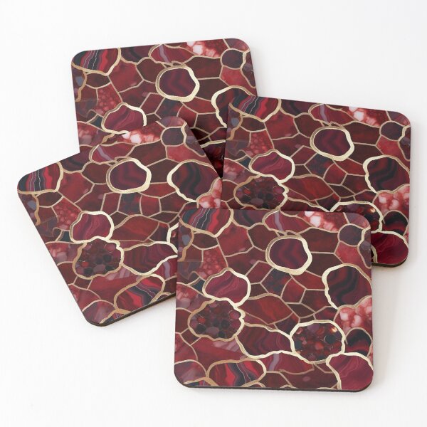 Item preview, Dark Red Marble Geode with Veins of Gold  designed and sold by BirdsnStuff.