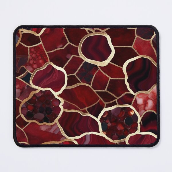 Item preview, Dark Red Marble Geode with Veins of Gold designed and sold by BirdsnStuff.