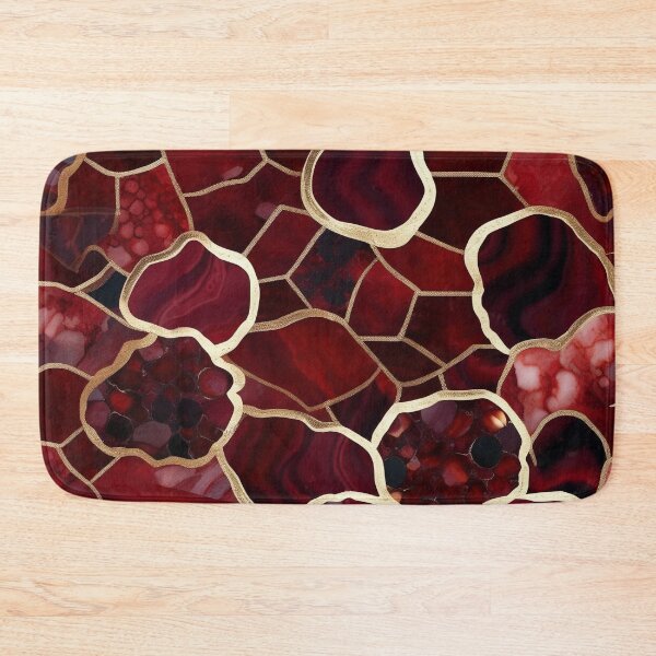 Item preview, Dark Red Marble Geode with Veins of Gold  designed and sold by BirdsnStuff.