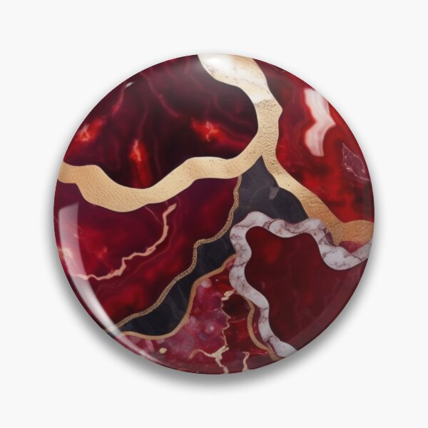 Item preview, Dark Red Marble Geode with Veins of Gold  designed and sold by BirdsnStuff.