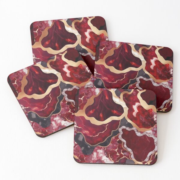 Item preview, Dark Red Marble Geode with Veins of Gold  designed and sold by BirdsnStuff.