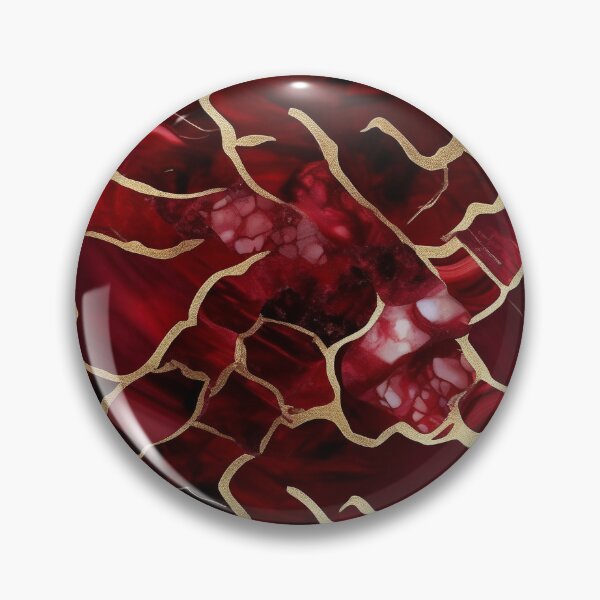 Item preview, Dark Red Marble Geode with Veins of Gold  designed and sold by BirdsnStuff.