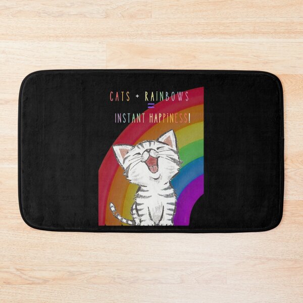 Item preview,  Cats & Rainbows = Instant Happiness designed and sold by CuteCatsCoffee.