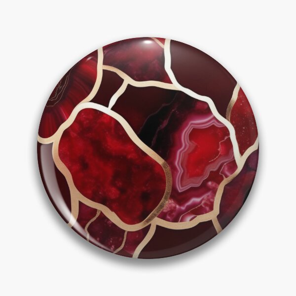 Item preview, Dark Red Marble Geode with Veins of Gold  designed and sold by BirdsnStuff.