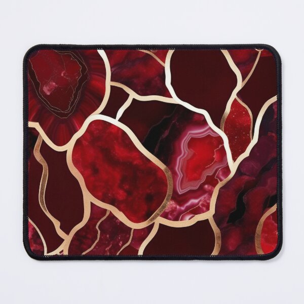 Item preview, Dark Red Marble Geode with Veins of Gold designed and sold by BirdsnStuff.