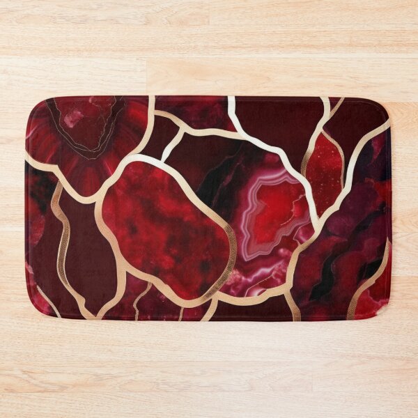 Item preview, Dark Red Marble Geode with Veins of Gold  designed and sold by BirdsnStuff.