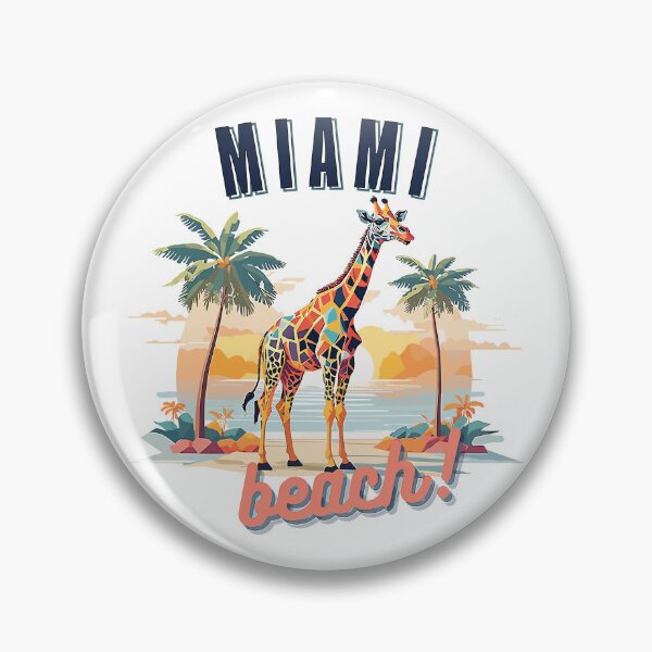 Item preview, Miami Beach Vector Giraffe Design Retro Sunrise Animal Visit Beach Miami Vibe Cool Exotic Animal Beach Day designed and sold by chatzous.