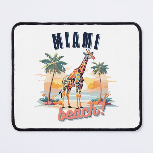 Item preview, Miami Beach Vector Giraffe Design Retro Sunrise Animal Visit Beach Miami Vibe Cool Exotic Animal Beach Day designed and sold by chatzous.