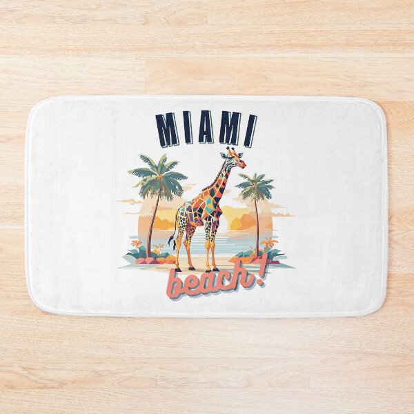 Item preview, Miami Beach Vector Giraffe Design Retro Sunrise Animal Visit Beach Miami Vibe Cool Exotic Animal Beach Day designed and sold by chatzous.