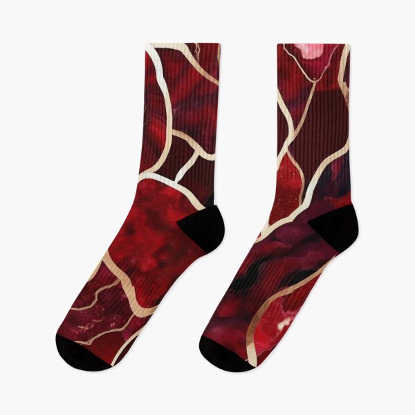 Item preview, Dark Red Marble Geode with Veins of Gold  designed and sold by BirdsnStuff.