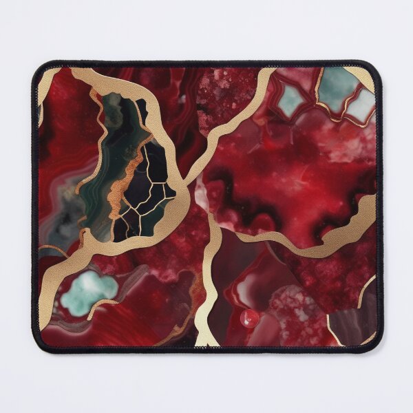 Item preview, Dark Red Marble Geode with Veins of Gold designed and sold by BirdsnStuff.