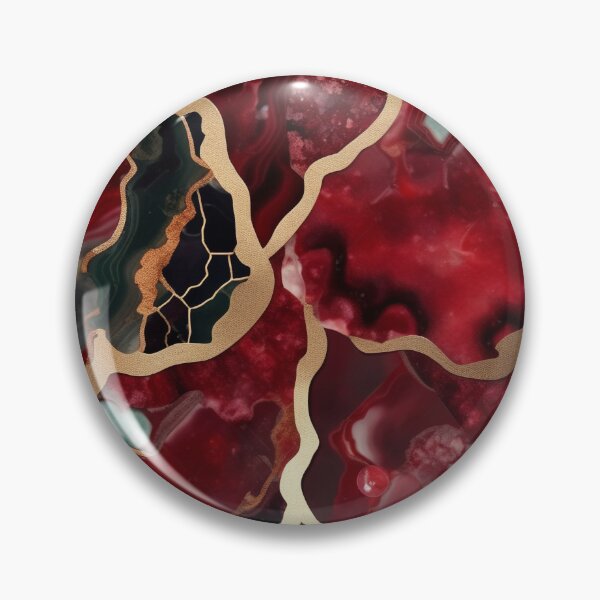 Item preview, Dark Red Marble Geode with Veins of Gold  designed and sold by BirdsnStuff.