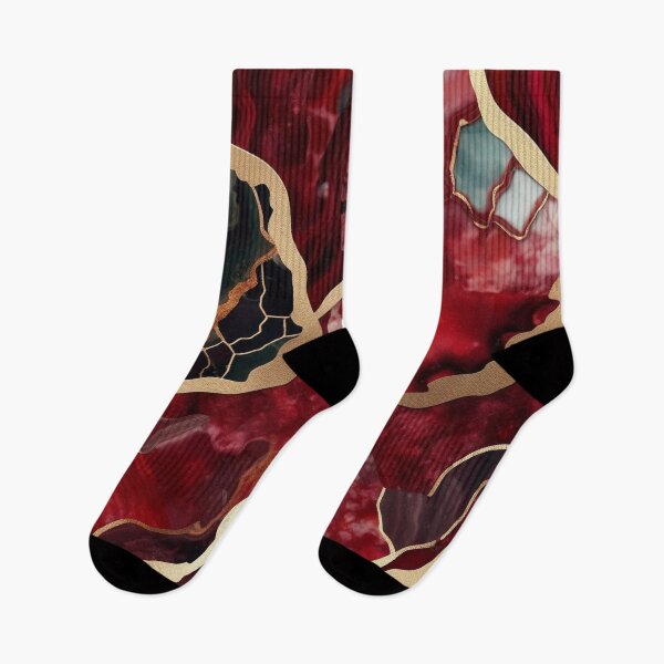 Item preview, Dark Red Marble Geode with Veins of Gold  designed and sold by BirdsnStuff.