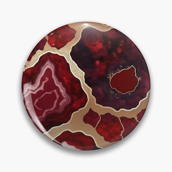 Item preview, Dark Red Marble Geode with Veins of Gold  designed and sold by BirdsnStuff.