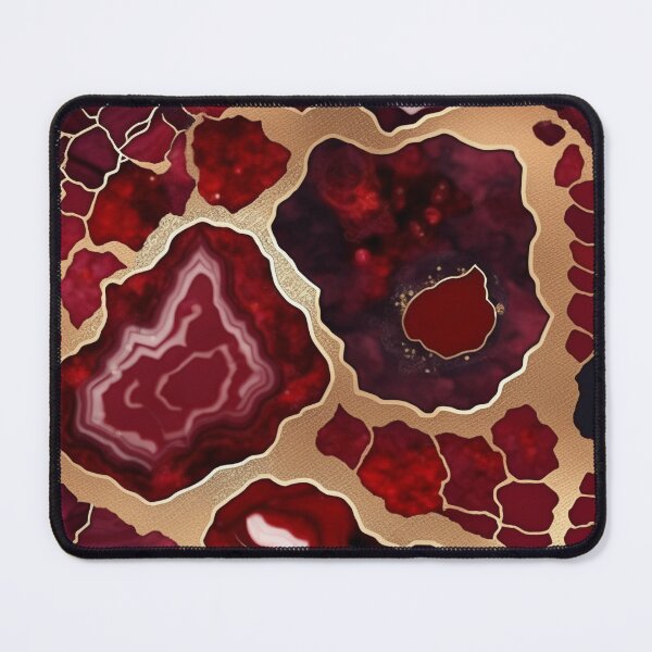 Item preview, Dark Red Marble Geode with Veins of Gold designed and sold by BirdsnStuff.