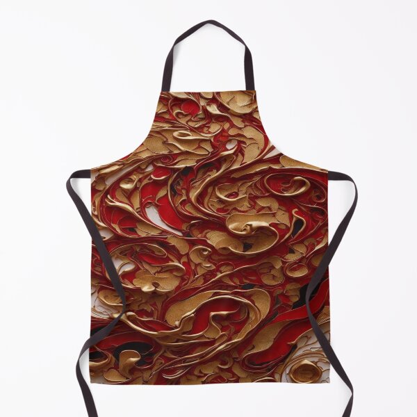 Item preview, Abstract Dark Red, White, Gold Acrylic Digital Painting designed and sold by BirdsnStuff.